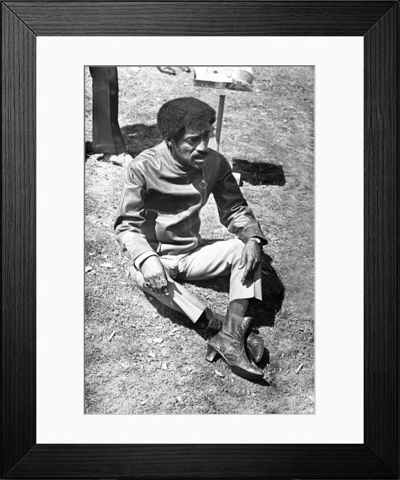 Framed Print : Sammy Davis Junior sulks after his tiff with Director Jerry Lewis on location of Framed Print : Sammy Davis Junior sulks after his tiff with Director Jerry Lewis on location of