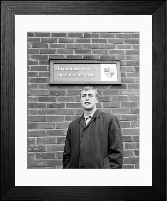 Framed Print : Blackburn Rovers forward John Byrom pictured outside Rovers supporters club Framed Print : Blackburn Rovers forward John Byrom pictured outside Rovers supporters club