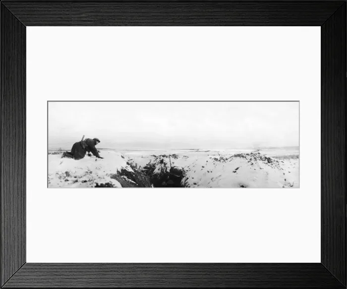 Framed Print : A wounded soldier crawls back to the trenches near Arras on the the Somme battlefield Framed Print : A wounded soldier crawls back to the trenches near Arras on the the Somme battlefield