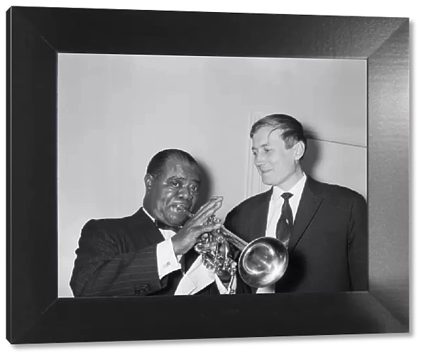 Jazz star Louis Armstrong meeting Yevgeny Yevtushenko 14th May 1962