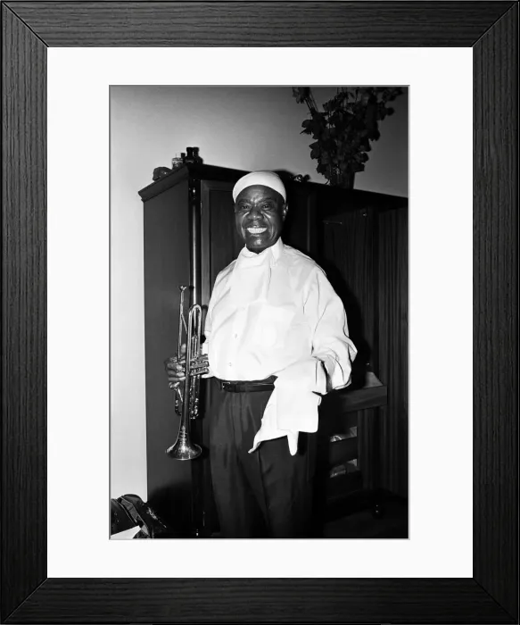 Framed Print : Louis Armstrong Pictured at the San Remo Film Festival 7th February 1968