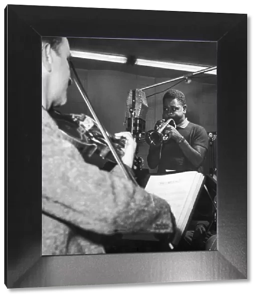 Dizzy Gillespie and Johnny Richards at Discovery Records Hollywood
