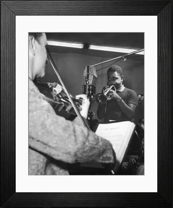 Framed Print : Dizzy Gillespie and Johnny Richards at Discovery Records Hollywood Framed Print : Dizzy Gillespie and Johnny Richards at Discovery Records Hollywood