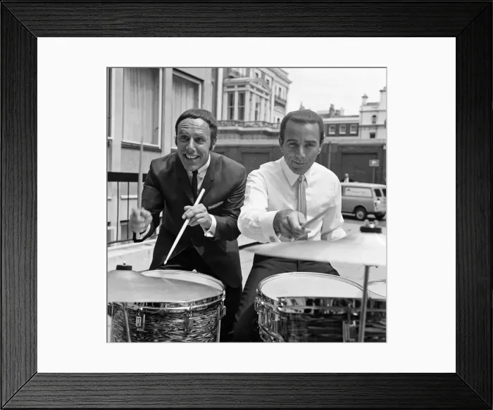 Framed Print : American drum star, Louis Bellson whose wife is singer Pearl Bailey was in London today Framed Print : American drum star, Louis Bellson whose wife is singer Pearl Bailey was in London today