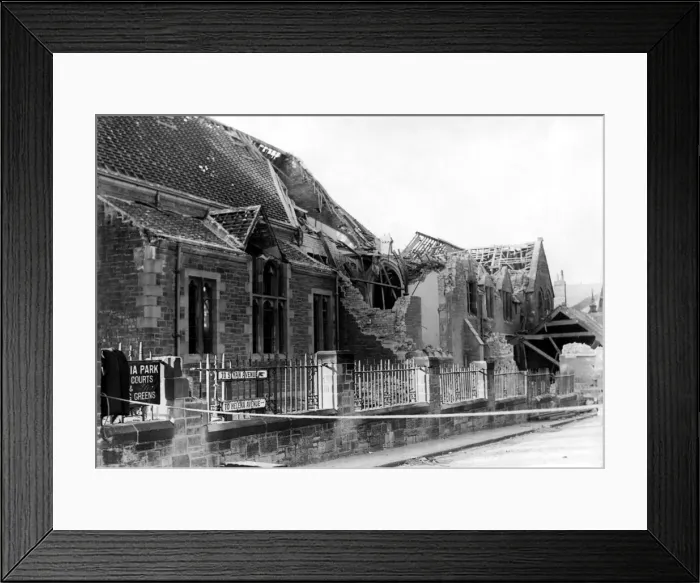 Framed Print : World War Two - Second World War - The ruins after a German air raid on a North East of