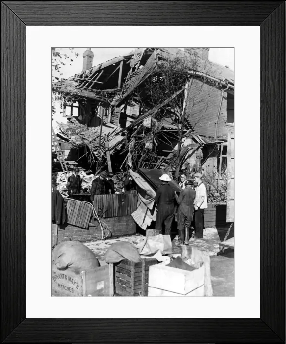 Framed Print : World War Two - Second World War - The ruins after a German air raid on a North East of