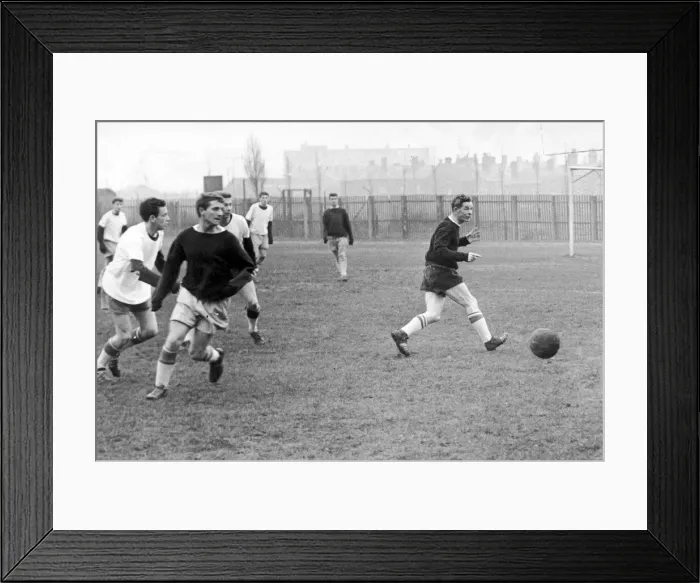 Framed Print : Manager Jimmy Hagan of West Bromwich Albion, with the ball at his foot Framed Print : Manager Jimmy Hagan of West Bromwich Albion, with the ball at his foot