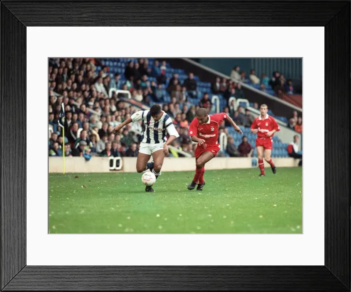 Framed Print : Don Goodman of West Bromwich Albion in action against Bury. 2nd November 1991 Framed Print : Don Goodman of West Bromwich Albion in action against Bury. 2nd November 1991