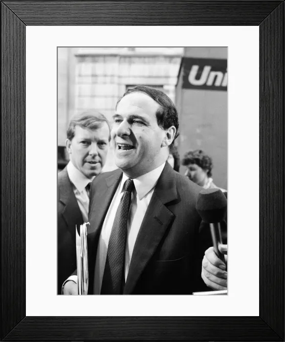 Framed Print : Trade and Industry Secretary Leon Brittan arrives at the Royal Society of Arts in London