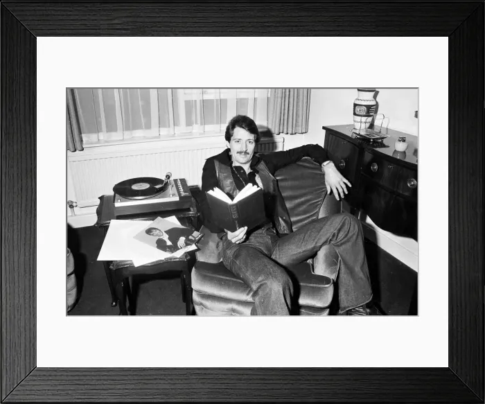 Framed Print : Frank Worthington Leicester and England footballer seen here at his Leicester flat Framed Print : Frank Worthington Leicester and England footballer seen here at his Leicester flat