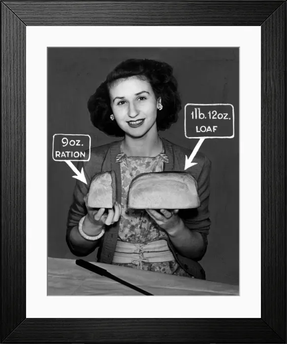 Framed Print : World War Two - Second World War - Nine ounces of bread was to be the new post war Framed Print : World War Two - Second World War - Nine ounces of bread was to be the new post war