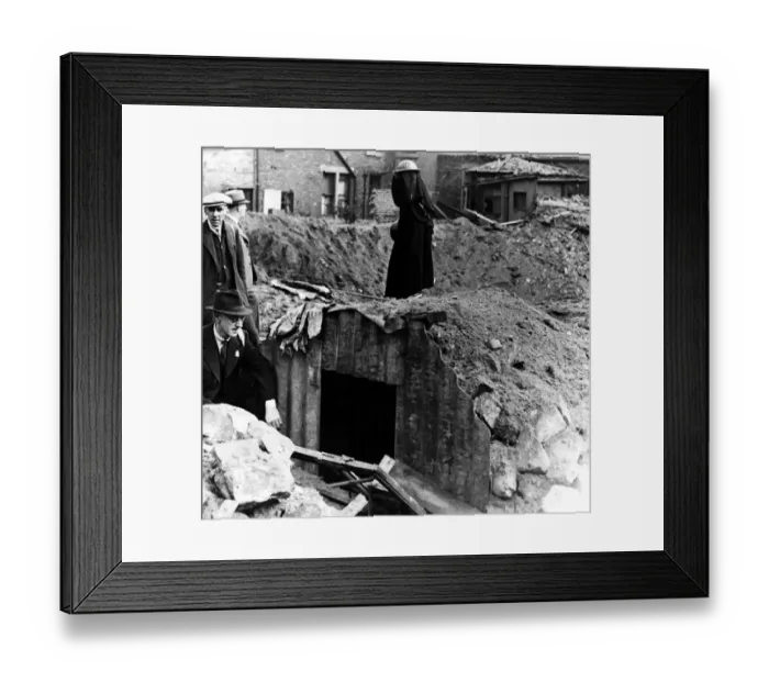 Framed Print : World War Two - Second World War - The ruins after a German air raid on a North East of Framed Print : World War Two - Second World War - The ruins after a German air raid on a North East of