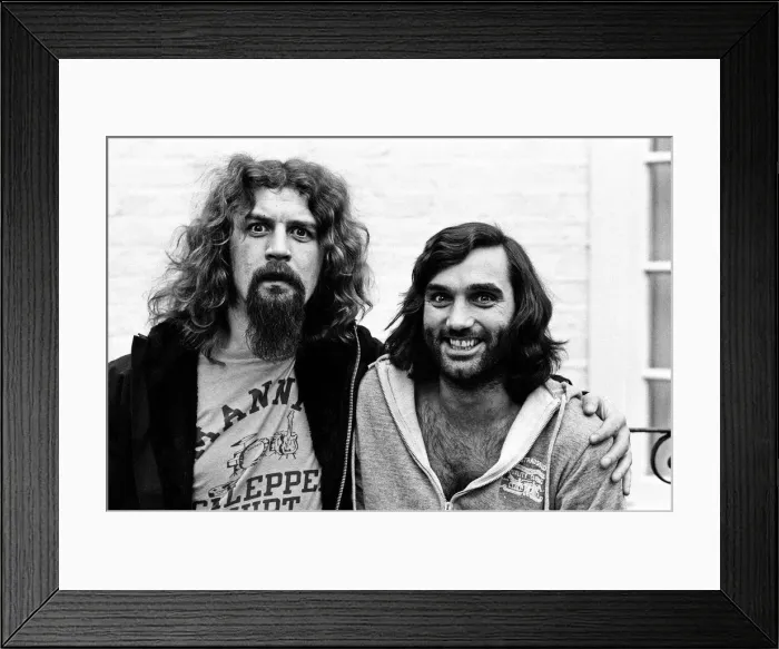 Framed Print : Scottish Comedian and Cabaret star Billy Connolly met George Best in London to discuss