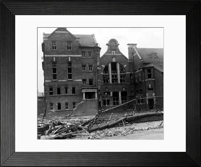 Framed Print : World War Two - Second World War - The ruins after a German air raid on a North East of