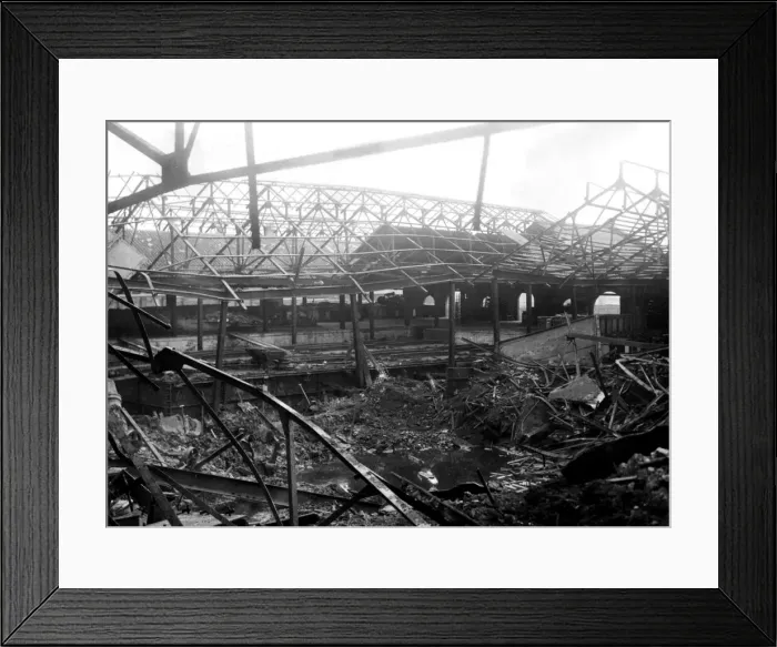Framed Print : World War Two - Second World War - The ruins after a German air raid on a North East of