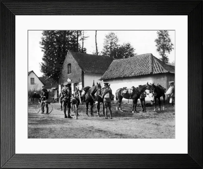 Framed Print : Members of the 2nd Cavalry Division after crossing the River Marne in September 1914 Framed Print : Members of the 2nd Cavalry Division after crossing the River Marne in September 1914