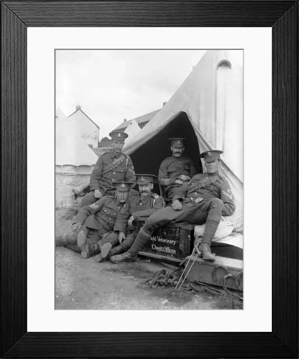 Framed Print : Farriers of the Royal Artillery pose fir the camera during a training exercise before Framed Print : Farriers of the Royal Artillery pose fir the camera during a training exercise before