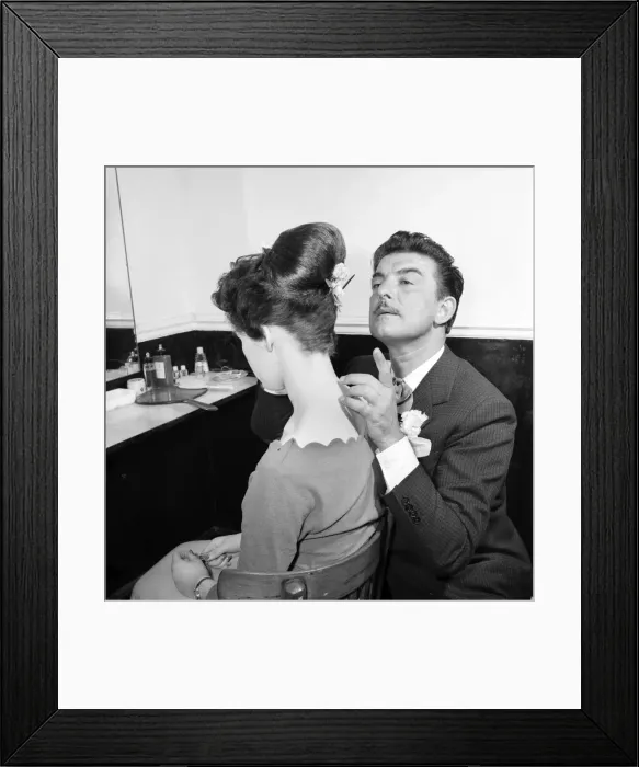 Framed Print : Fashion: Hair styles by Raymond. April 1956 B475-001 Framed Print : Fashion: Hair styles by Raymond. April 1956 B475-001