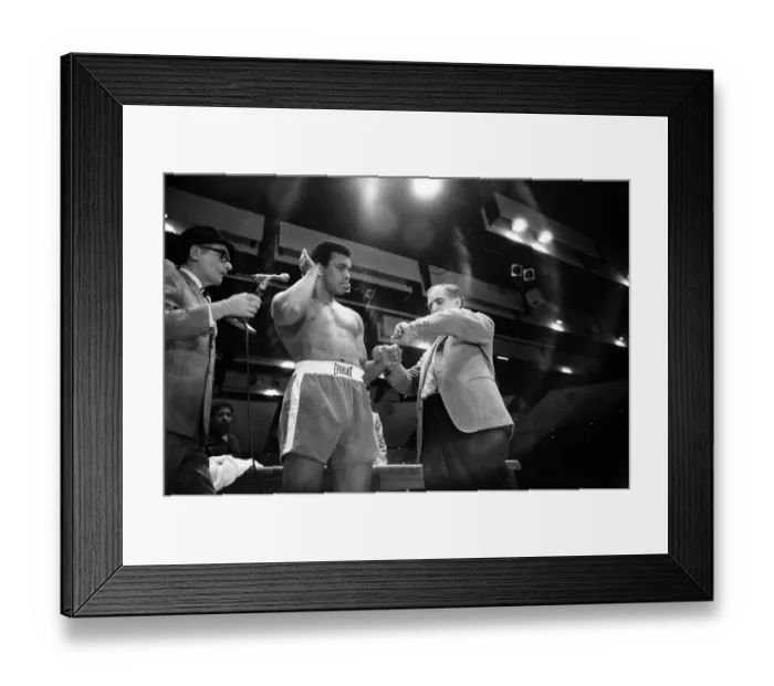 Framed Print : Muhammad Ali clowns around for the cameras leading up to his first fight with Joe Framed Print : Muhammad Ali clowns around for the cameras leading up to his first fight with Joe