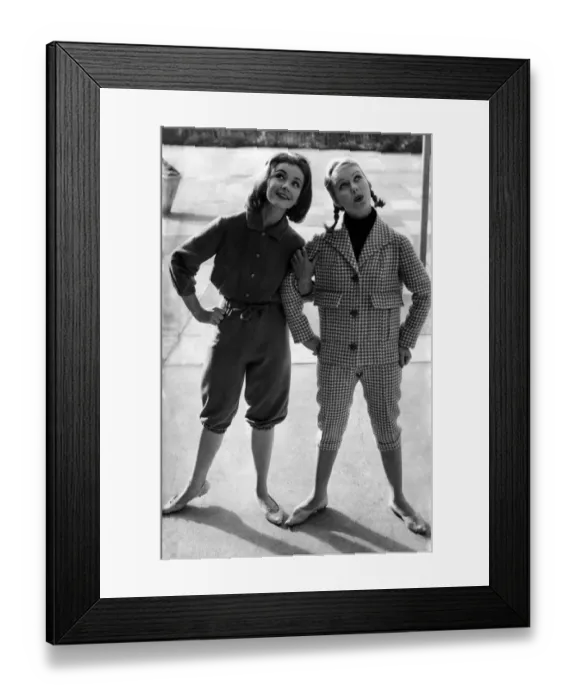 Framed Print : Fashions for sport and home are demonstrated here by brunette Anne Langdon, aged 23