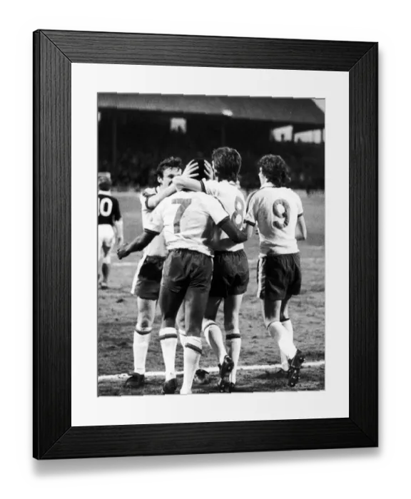 Framed Print : England 1-0 Scotland Under 21s match at Bramall Lane, Sheffield, 27th April 1977 Framed Print : England 1-0 Scotland Under 21s match at Bramall Lane, Sheffield, 27th April 1977