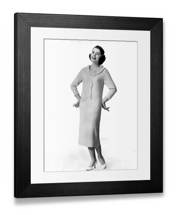 Framed Print : Clothing Fashion 1957: Model Pat Goddard. December 1957 P021513 Framed Print : Clothing Fashion 1957: Model Pat Goddard. December 1957 P021513