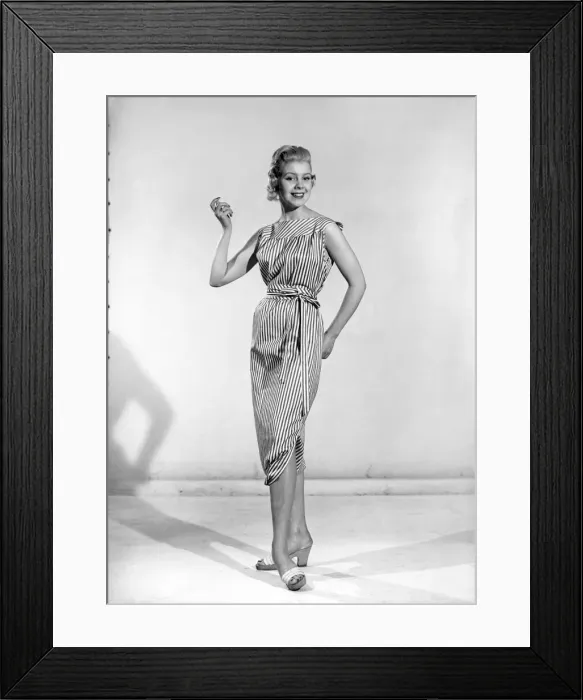 Framed Print : Clothing: Fashion: Dresses: Woman wearing reversible dress. 1957 B303-002 Framed Print : Clothing: Fashion: Dresses: Woman wearing reversible dress. 1957 B303-002