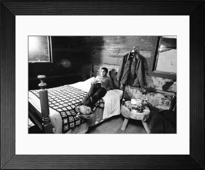Framed Print : Muhammad Ali relaxing in Deer Lake Pennsylvania. January 1974