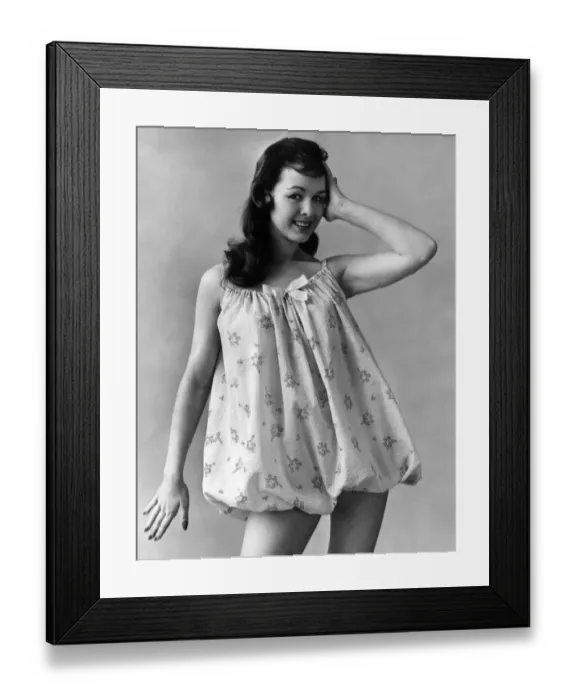 Framed Print : Clothing Fashion 1957: Model Jackie Curtis. September 1957 P021532