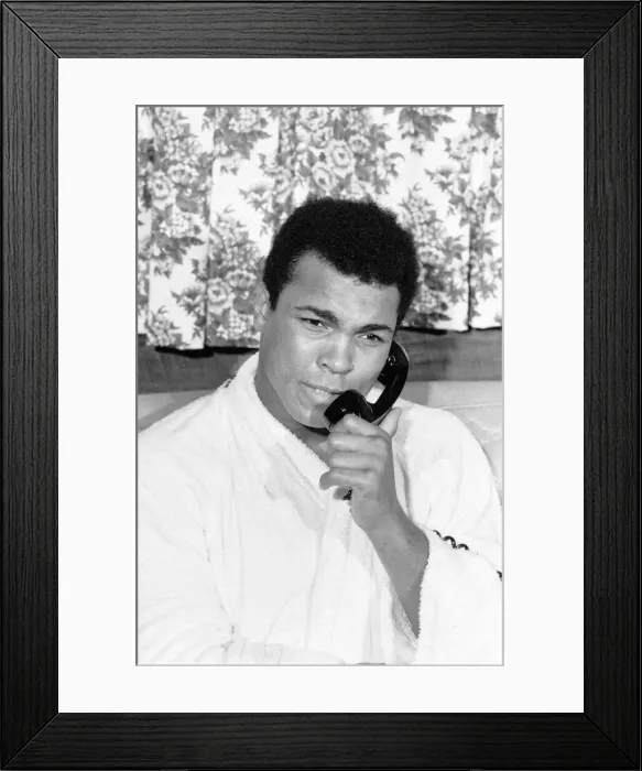 Framed Print : Muhammad Ali relaxing in Deer Lake Pennsylvania January 1974