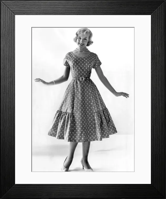 Framed Print : Reveille Fashions: Audrey Wayne. July 1958 P025269 Framed Print : Reveille Fashions: Audrey Wayne. July 1958 P025269