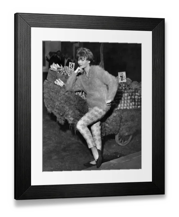 Framed Print : Clothing Fashion 1958: Liese Deniz in a lilac brushed wool mohair sweater with beautiful