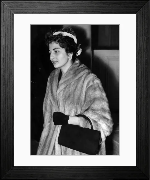 Framed Print : Todays fashion note was struck in London today, by Queen Soraya as she left Framed Print : Todays fashion note was struck in London today, by Queen Soraya as she left