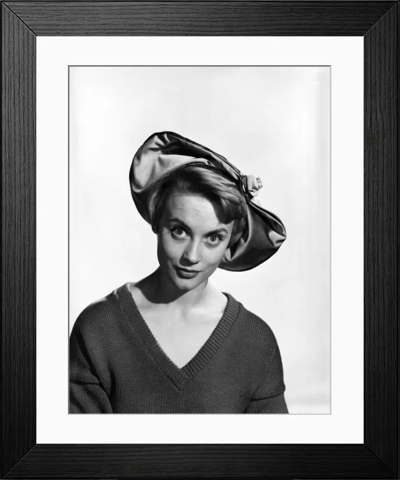 Framed Print : Clothing: Fashion: Hats: Woman wearing adjustable hat. Model: Janice Vennear. 1955