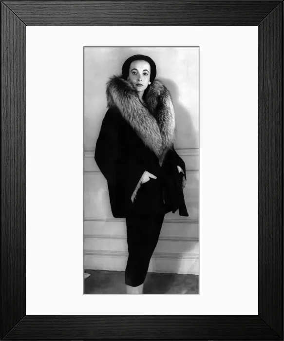 Framed Print : Ronald Paterson Fashions: - Trapper'. A dress and jacket Framed Print : Ronald Paterson Fashions: - Trapper'. A dress and jacket