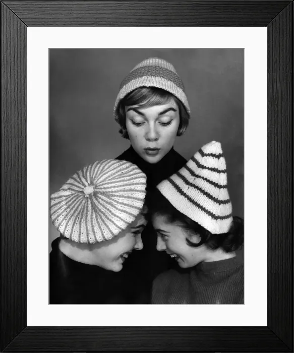 Framed Print : Clothing-Fashion: Hats. February 1956 P024324 Framed Print : Clothing-Fashion: Hats. February 1956 P024324