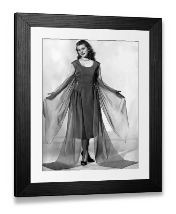 Framed Print : Clothing Fashion 1954: Four dates in one dress. December 1954 P021231