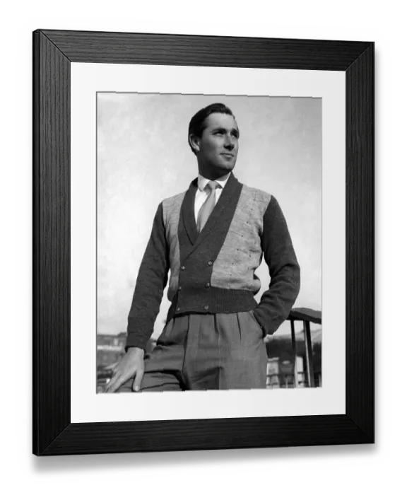 Framed Print : Clothing: Fashion: Menswear: Waistcoats. October 1955 P021601 Framed Print : Clothing: Fashion: Menswear: Waistcoats. October 1955 P021601