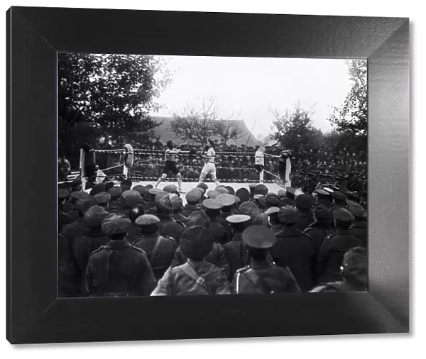 Boxing contest at Toutencourt, just behind the front lines for the entertainment of