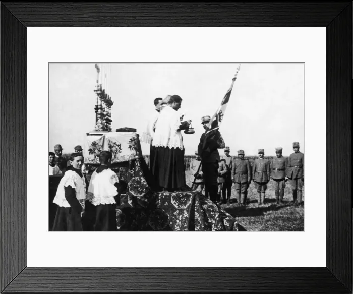 Framed Print : An impressive ceremony which took place near the firing line during the battles of Framed Print : An impressive ceremony which took place near the firing line during the battles of
