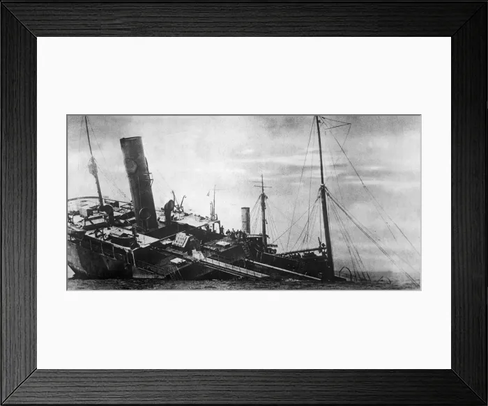 Framed Print : The oil tanker Herbert L Pratt seen here shortly after being mined 4 miles from Cape Framed Print : The oil tanker Herbert L Pratt seen here shortly after being mined 4 miles from Cape