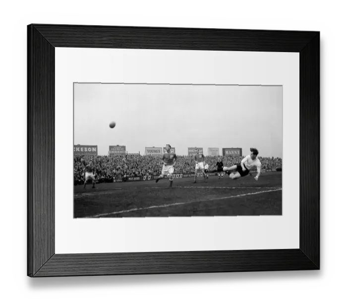 Framed Print : Fulham FC v Nottingham Forest FC Graham Leggat of Fulham football club in miod air