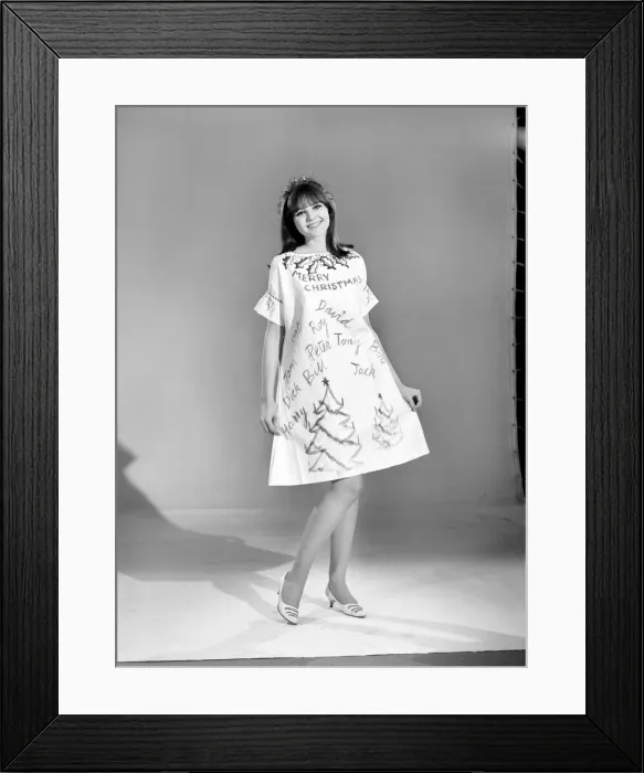 Framed Print : Clothing: Fashion: Dresses: Christmas paper dress modelled by Joanne Young Framed Print : Clothing: Fashion: Dresses: Christmas paper dress modelled by Joanne Young