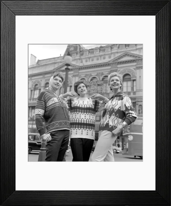 Framed Print : Clothing: Fashion: Jumpers. Playfair set the fashion in knitwear with the Autumn Preview Framed Print : Clothing: Fashion: Jumpers. Playfair set the fashion in knitwear with the Autumn Preview