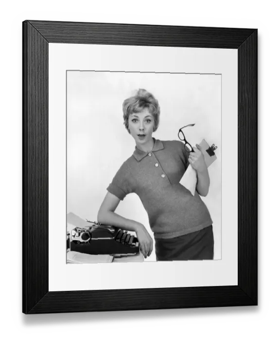 Framed Print : Clothing Fashion 1959: Right for every office girl. June 1959 P025310 Framed Print : Clothing Fashion 1959: Right for every office girl. June 1959 P025310