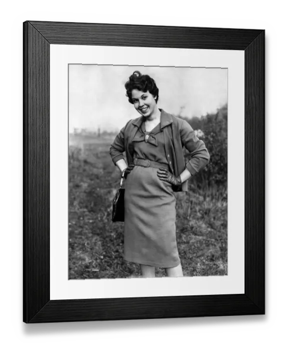 Framed Print : Clothing Fashion 1959: Miss Janet M. Hodgkins, from Donnington, Salop