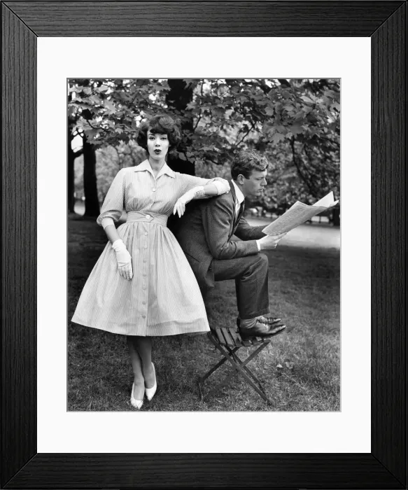 Framed Print : Clothing Fashions 1959: Made of Nylon and Ferylene, so that is can be washed Framed Print : Clothing Fashions 1959: Made of Nylon and Ferylene, so that is can be washed