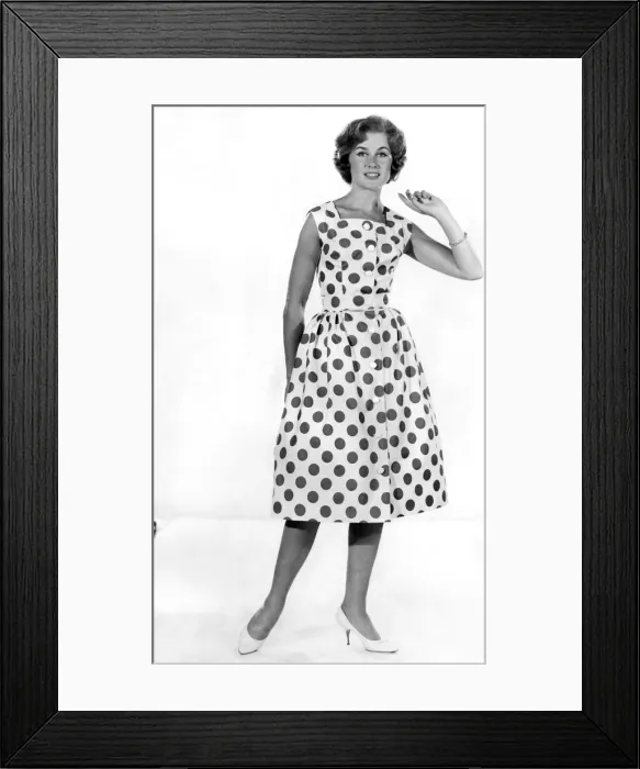 Framed Print : Reveille Fashions: Rosemary Stewart. July 1959 P025281 Framed Print : Reveille Fashions: Rosemary Stewart. July 1959 P025281