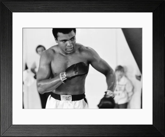 Framed Print : Muhammad Ali in the gym ahead of his clash with Smoking Joe Frazier to be held Framed Print : Muhammad Ali in the gym ahead of his clash with Smoking Joe Frazier to be held