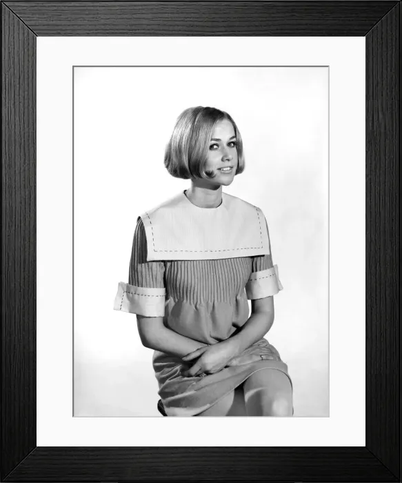 Framed Print : Clothing: Fashion: Handmade: Woman wearing home made dress with oversized Collar